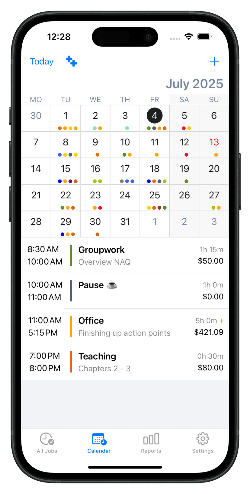 Salarybook Calendar View