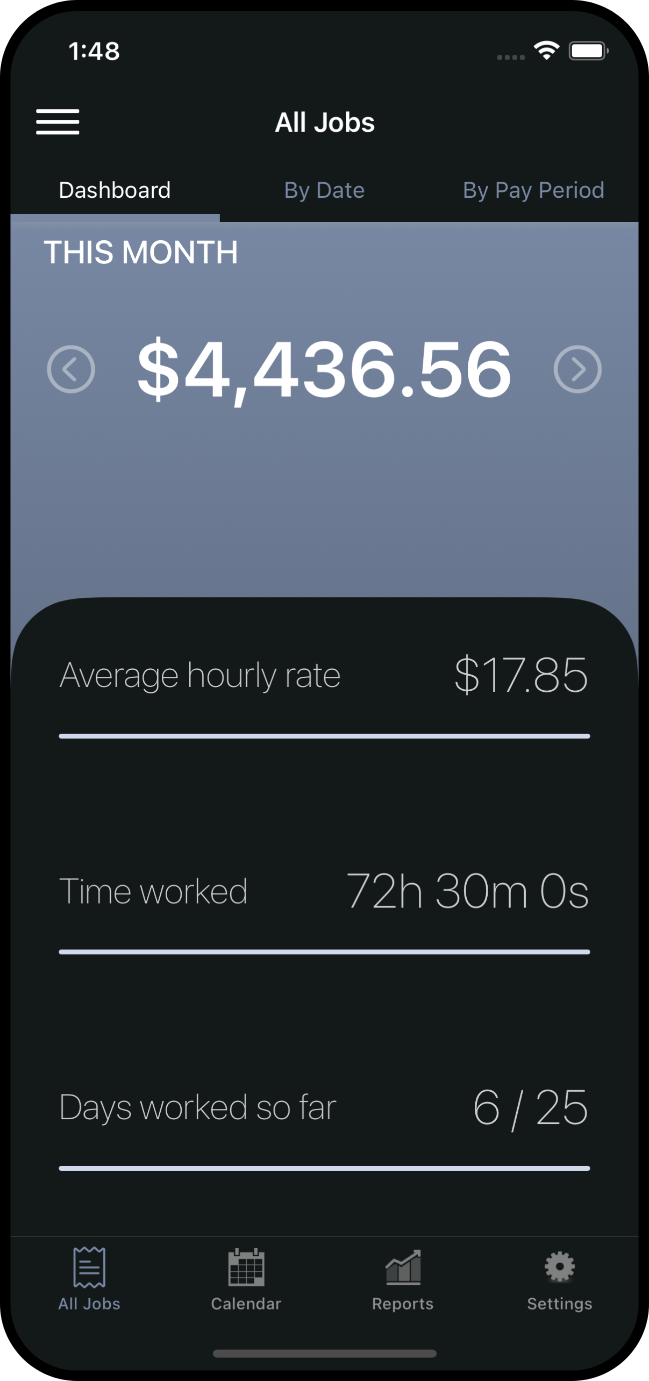 Salarybook HD screen